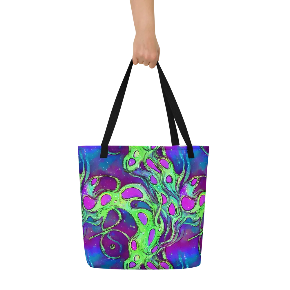 Funky Mutation on Large Tote Bag W/ Pocket — Front