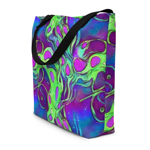Funky Mutation on a Large Tote Bag W/ Pocket
