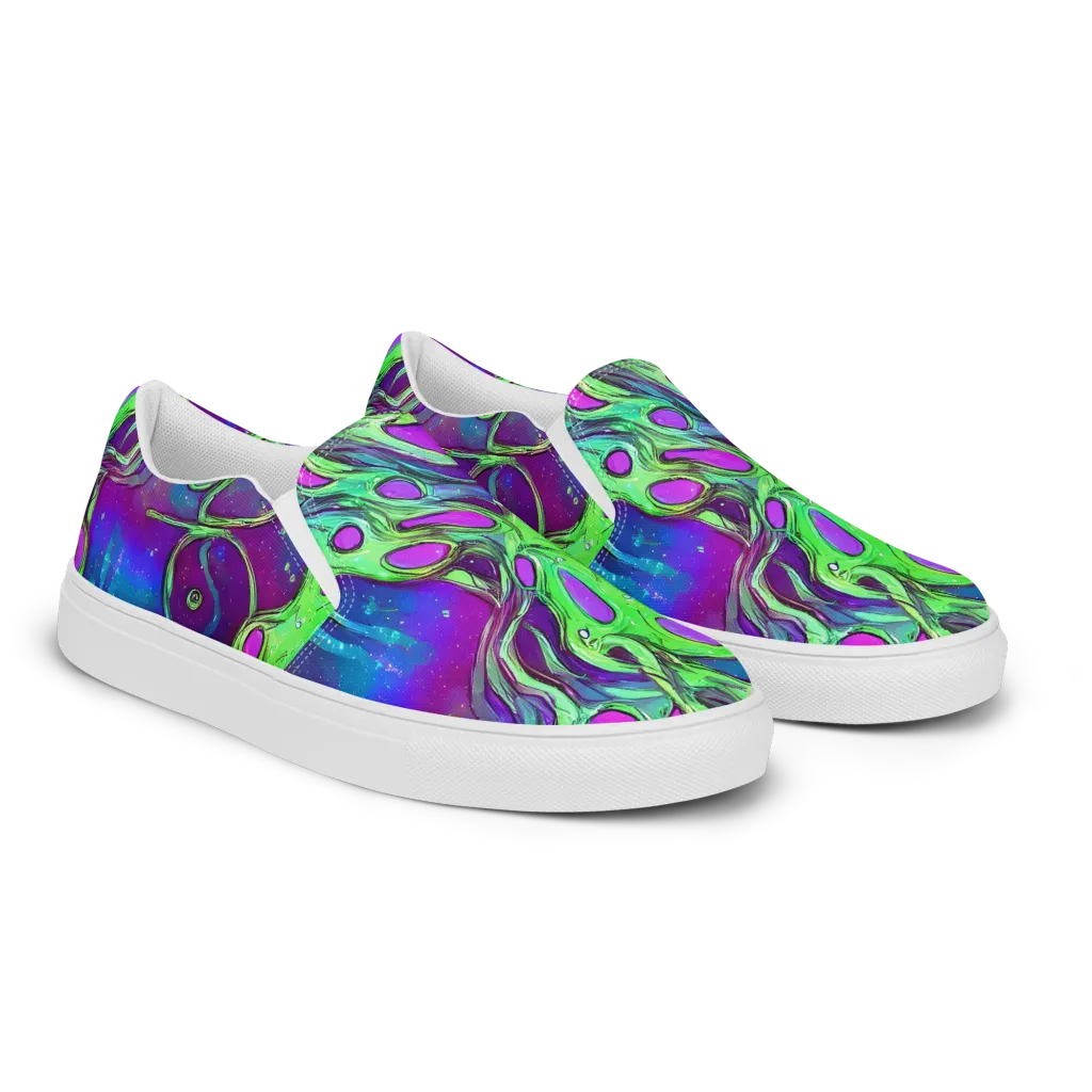 Funky Mutation on Women's Slip-On Canvas Shoes — Right Front