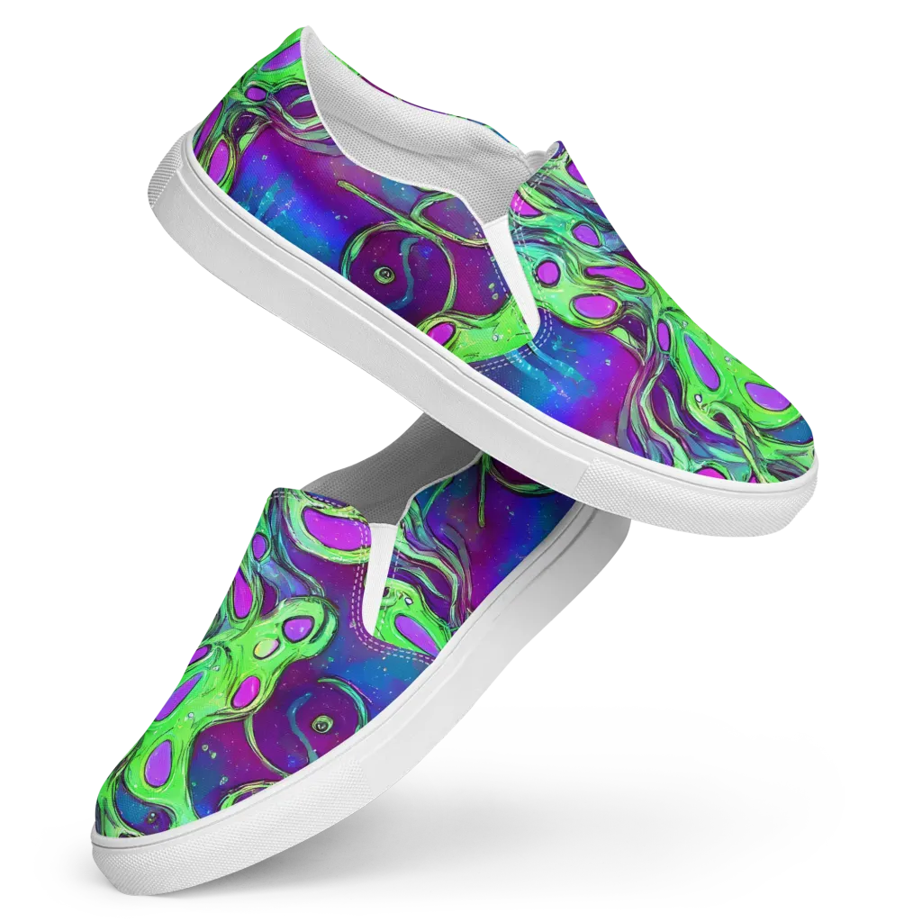 Funky Mutation on Women's Slip-On Canvas Shoes — Front