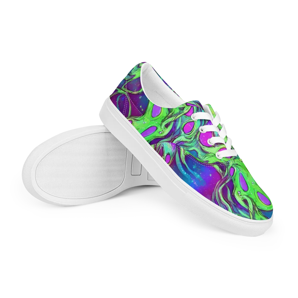 Funky Mutation on Men's Lace-Up Canvas Shoes — Right Front