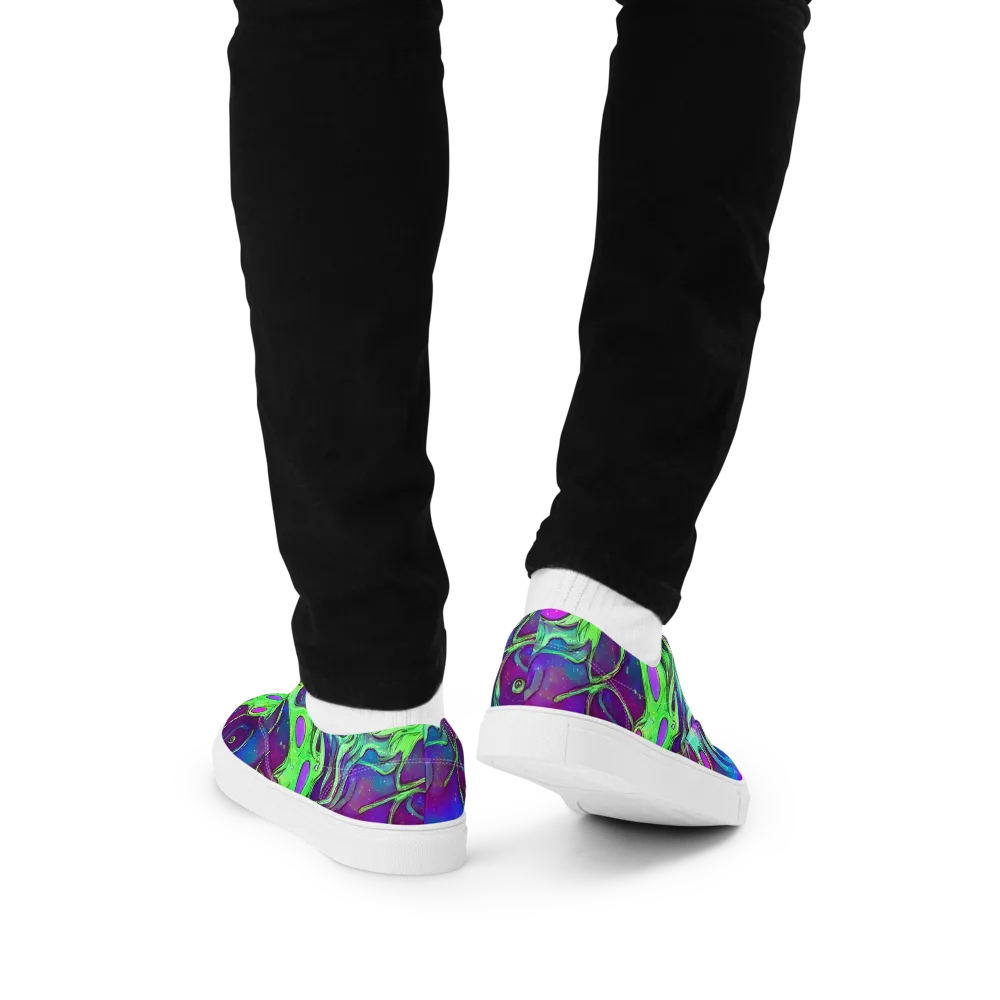 Funky Mutation on Men's Lace-Up Canvas Shoes — Back