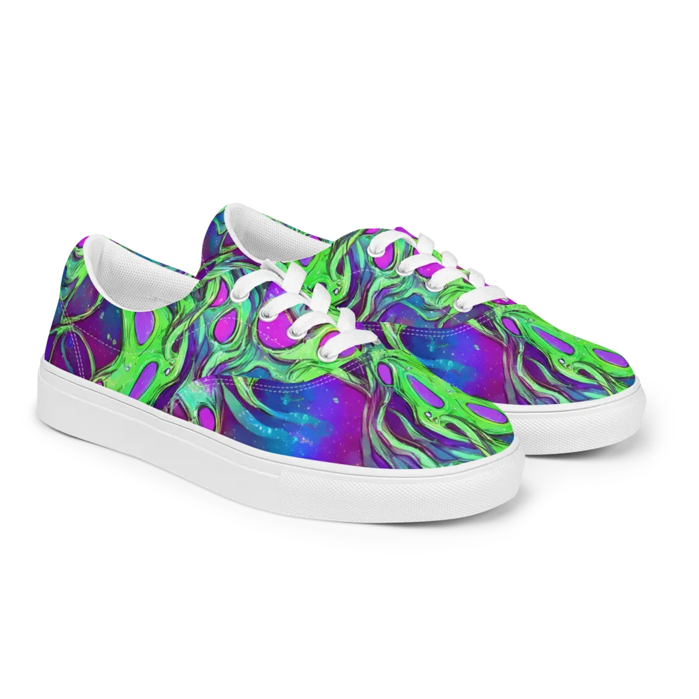 Funky Mutation on Men's Lace-Up Canvas Shoes — Right Front
