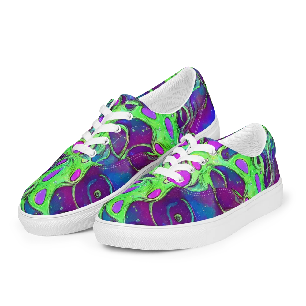 Funky Mutation on Men's Lace-Up Canvas Shoes — Left Front