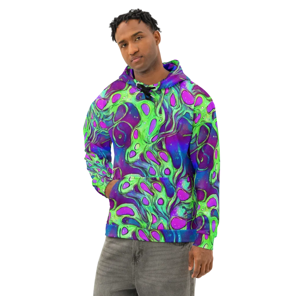 Funky Mutation on Cotton Hoodie — Left Front