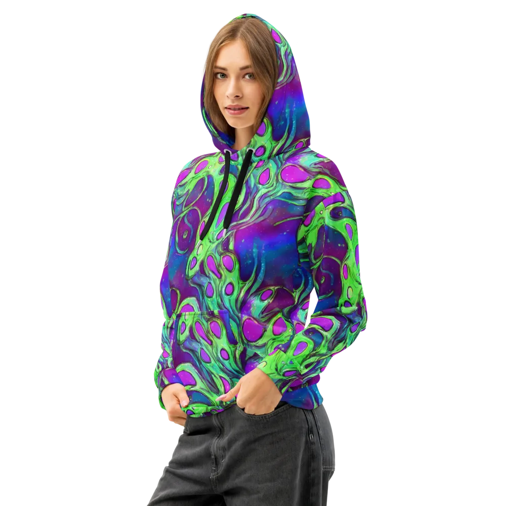 Funky Mutation on Cotton Hoodie — Left Front