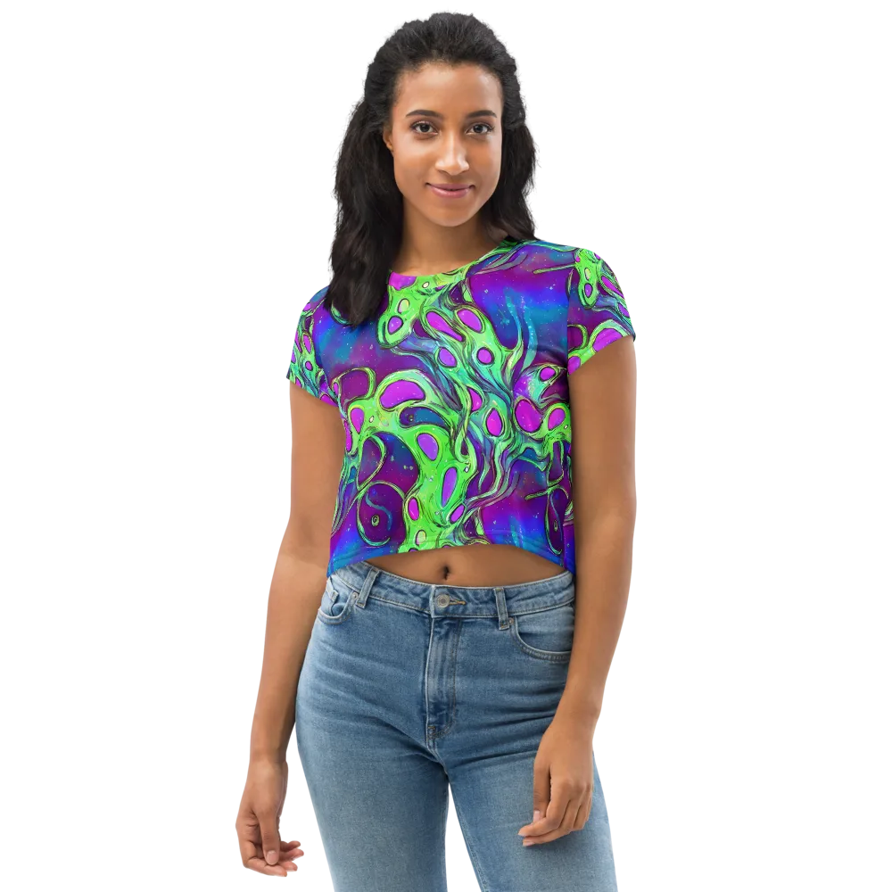 Funky Mutation on Crop Tee — Front