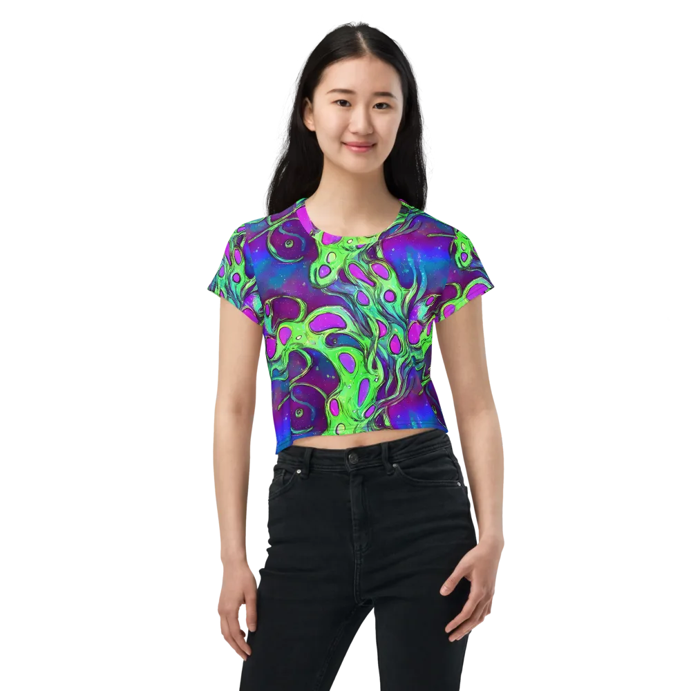 Funky Mutation on Crop Tee — Front