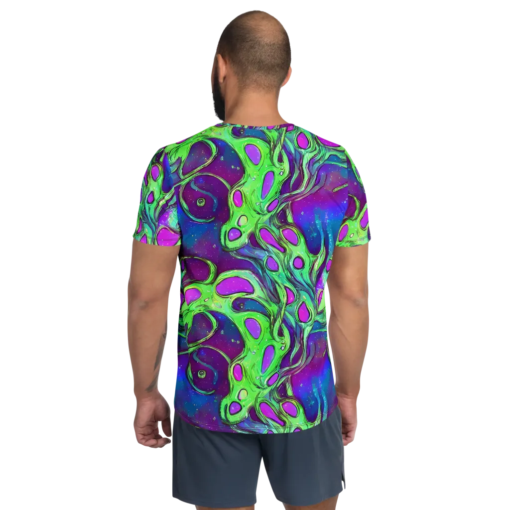 Funky Mutation on Men's Athletic T-Shirt — Back