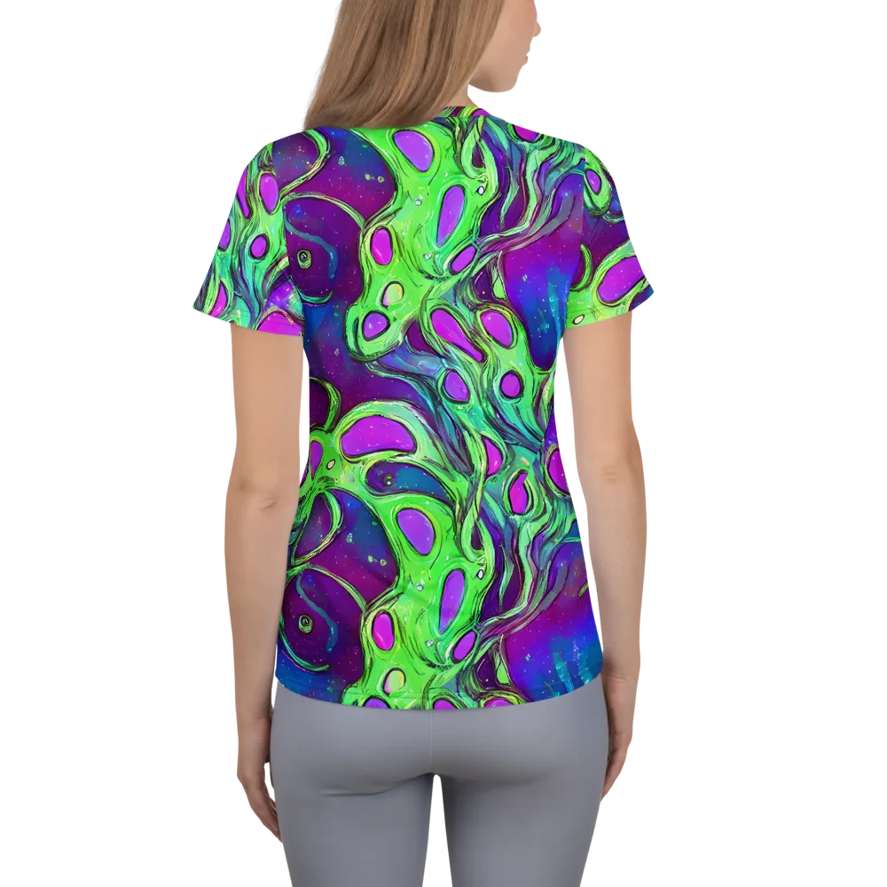 Funky Mutation on Women's Athletic T-Shirt — Back