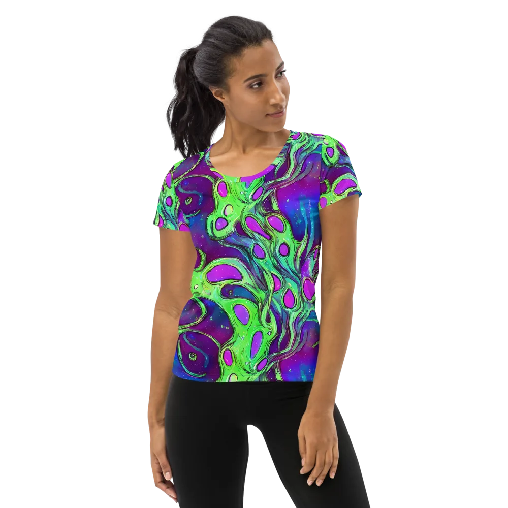Funky Mutation on Women's Athletic T-Shirt — Front