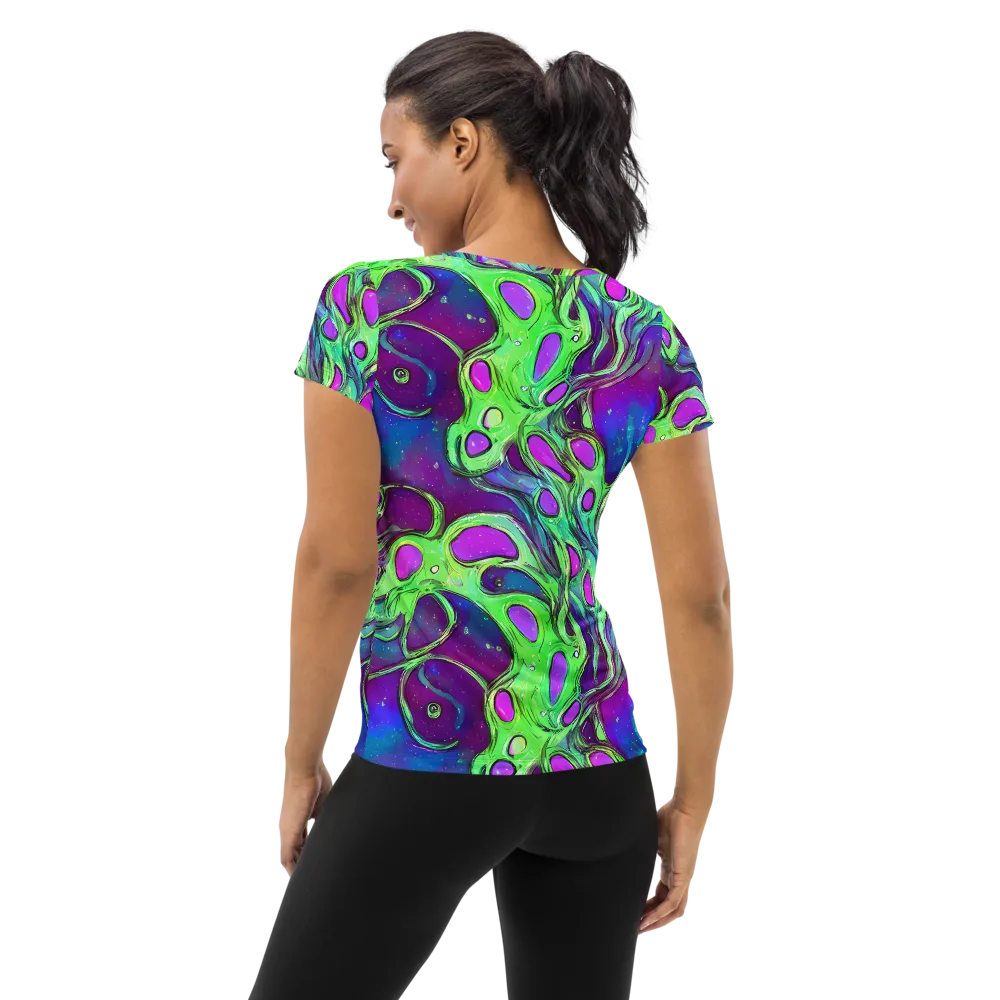 Funky Mutation on Women's Athletic T-Shirt — Back