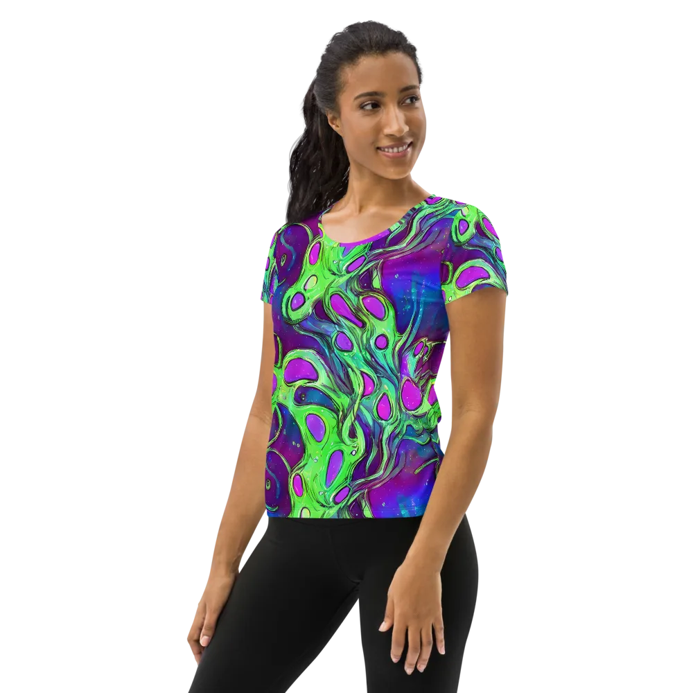 Funky Mutation on Women's Athletic T-Shirt — Left