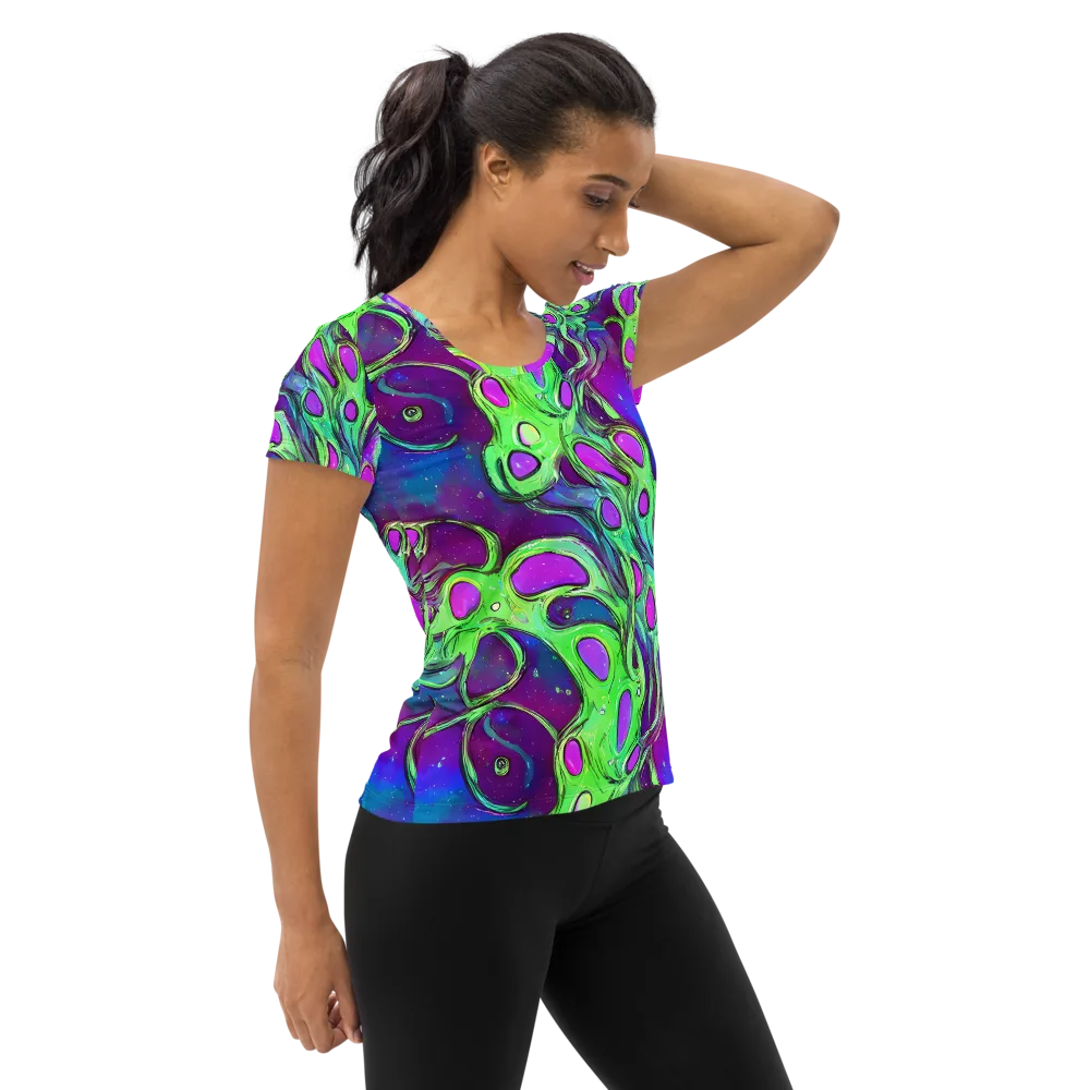 Funky Mutation on Women's Athletic T-Shirt — Right
