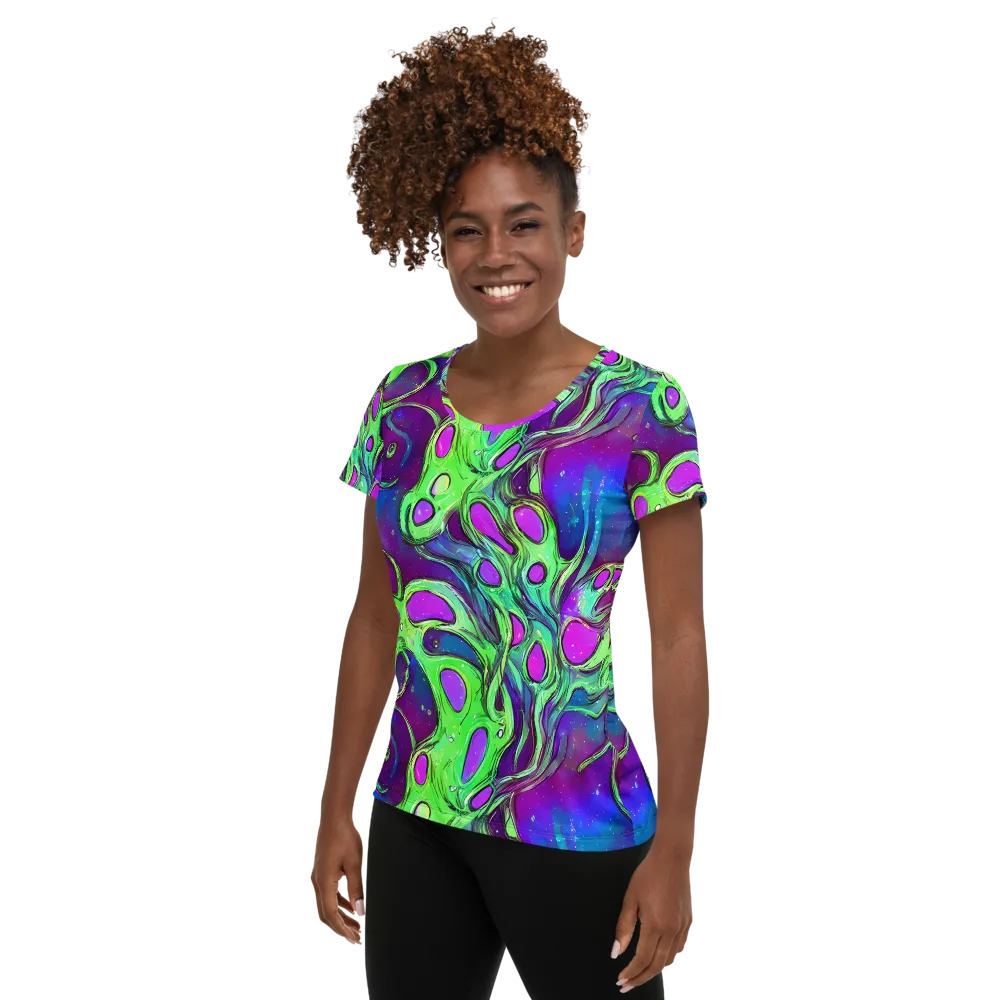 Funky Mutation on Women's Athletic T-Shirt — Left