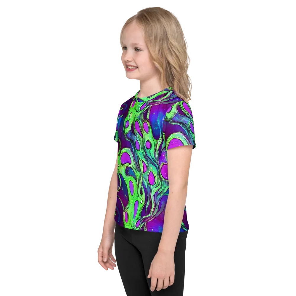 Funky Mutation on Kids Crew Neck T-Shirt — Left