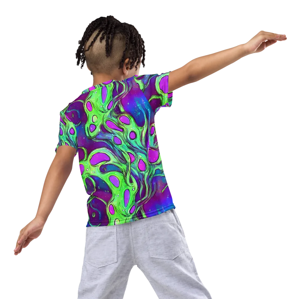 Funky Mutation on Kids Crew Neck T-Shirt — Back