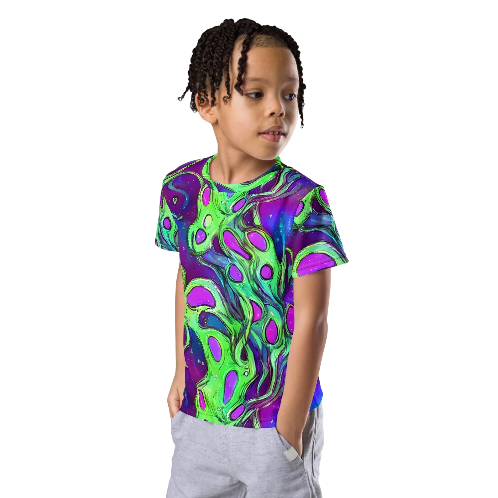 Funky Mutation on Kids Crew Neck T-Shirt — Left Front
