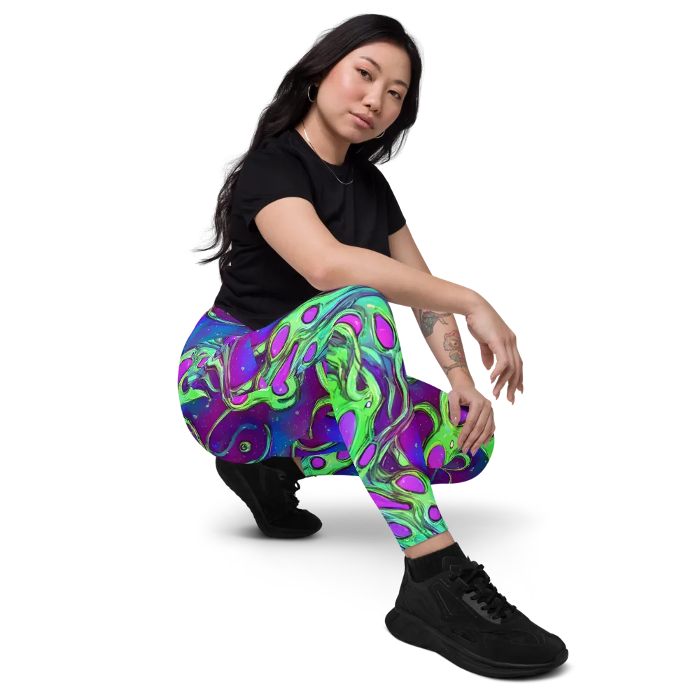 Funky Mutation on Leggings with Pockets — Right Front