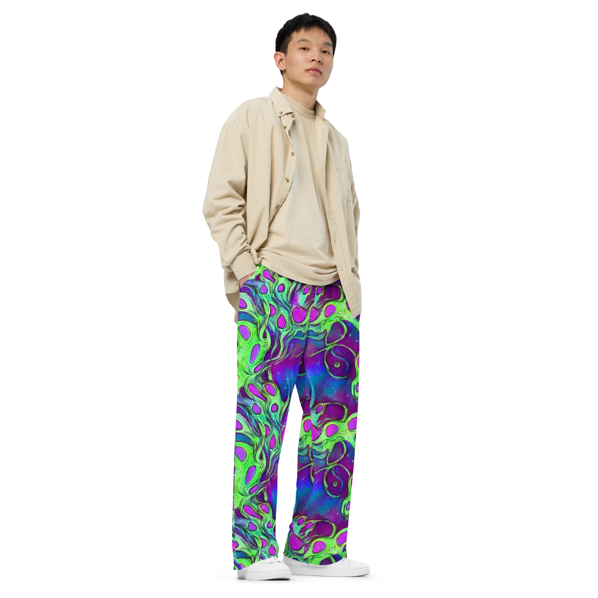 Funky Mutation on Wide-Leg Pants — Right Front