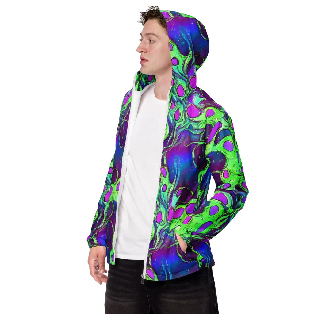 Funky Mutation on Men's Windbreaker — Left Front