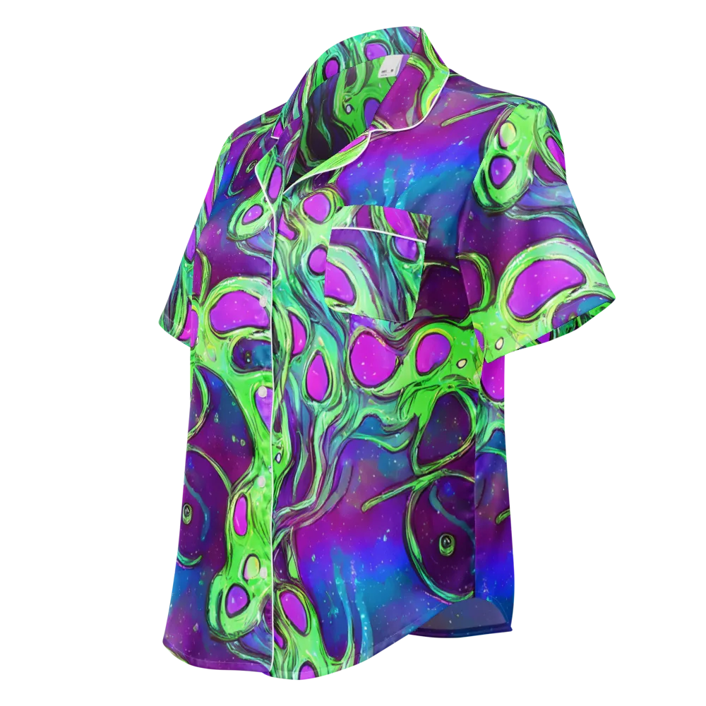 Funky Mutation on Women's Short Sleeve Pajama Top — Left Front