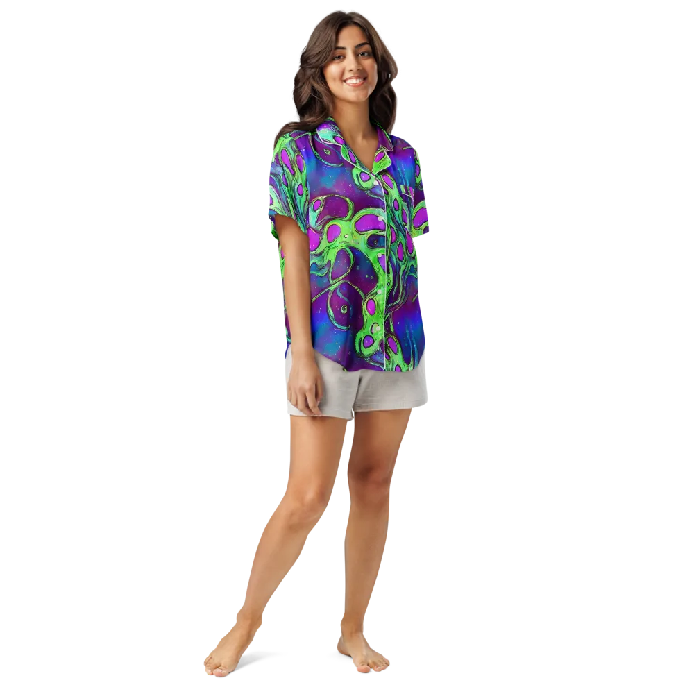 Funky Mutation on Women's Short Sleeve Pajama Top — Front