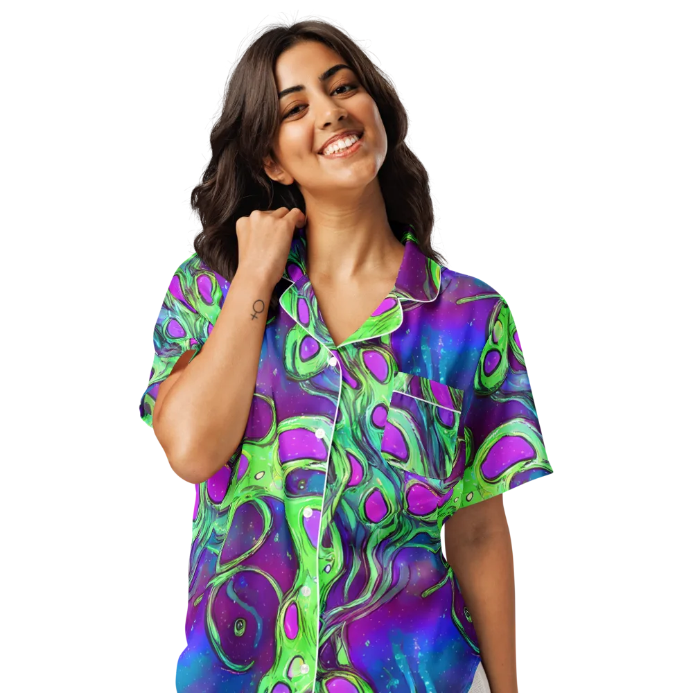 Funky Mutation on Women's Short Sleeve Pajama Top — Front