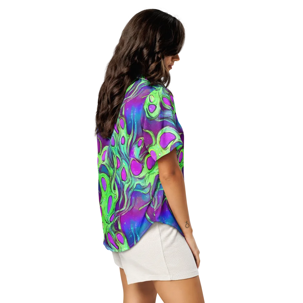 Funky Mutation on Women's Short Sleeve Pajama Top — Right Back