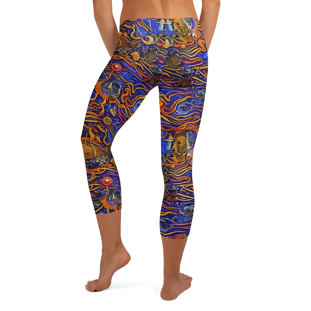 Mantegna Swirl on Capri Leggings — Back