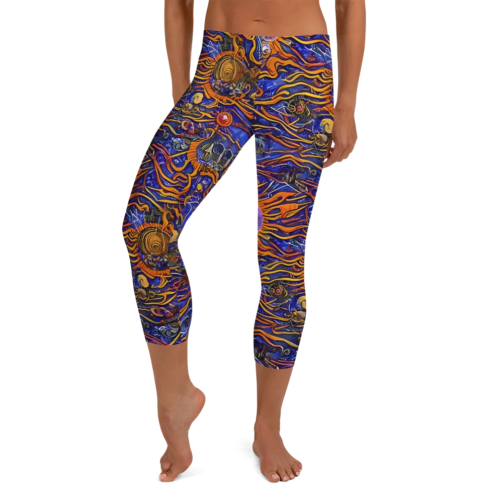 Mantegna Swirl on Capri Leggings — Front