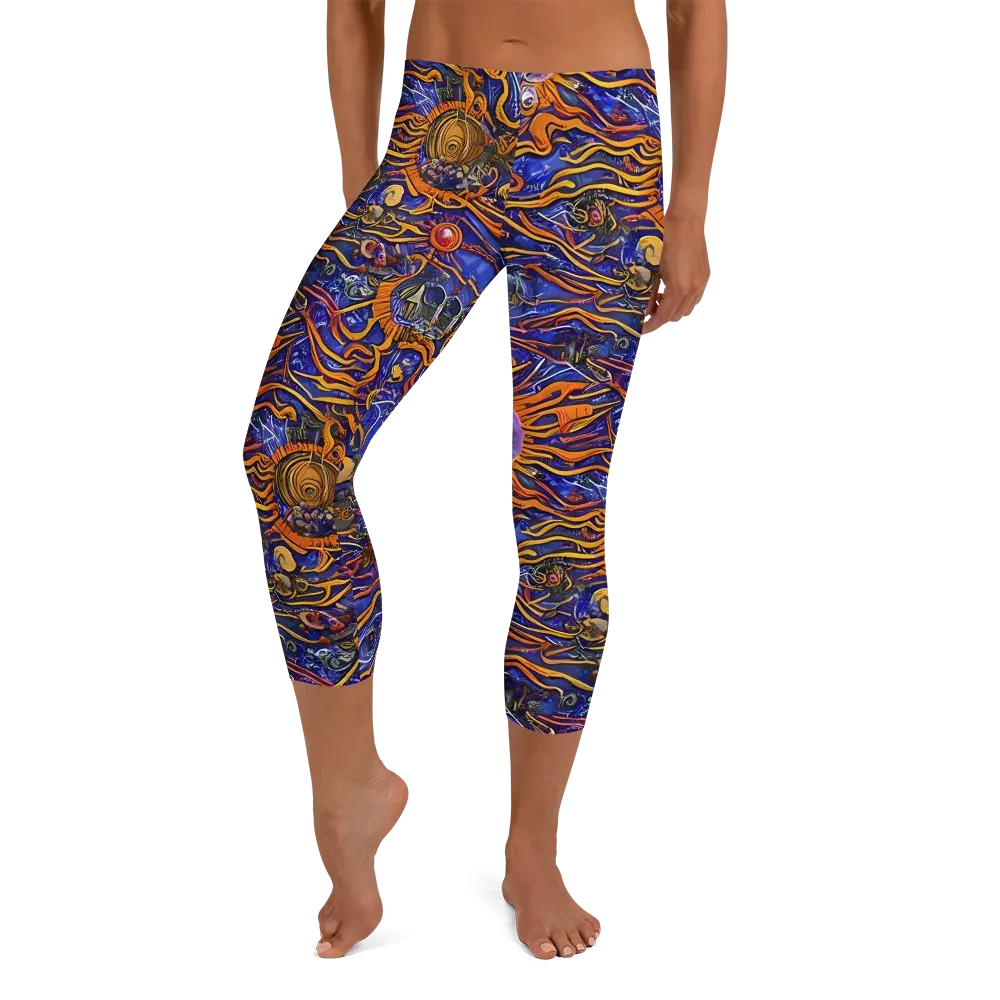 Mantegna Swirl on Capri Leggings — Front