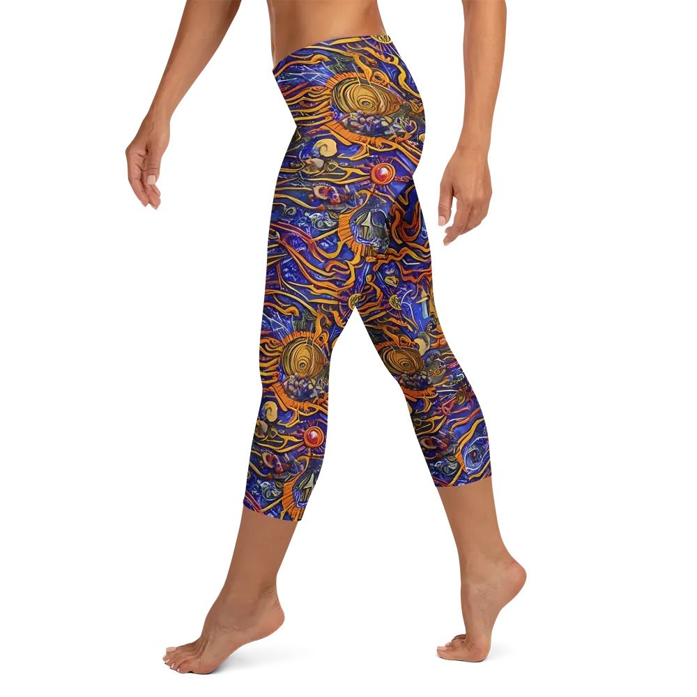 Mantegna Swirl on Capri Leggings — Left