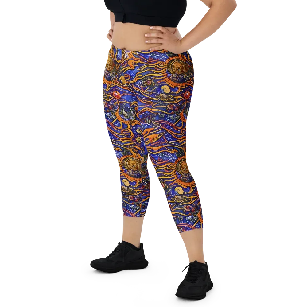 Mantegna Swirl on Capri Leggings — Front