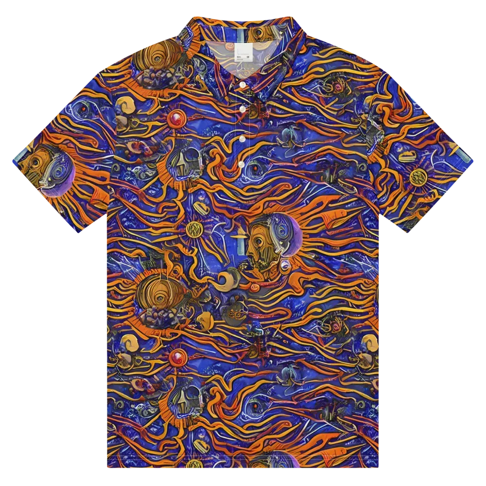 Mantegna Swirl on Men's Slim Fit Polo Shirt — Front