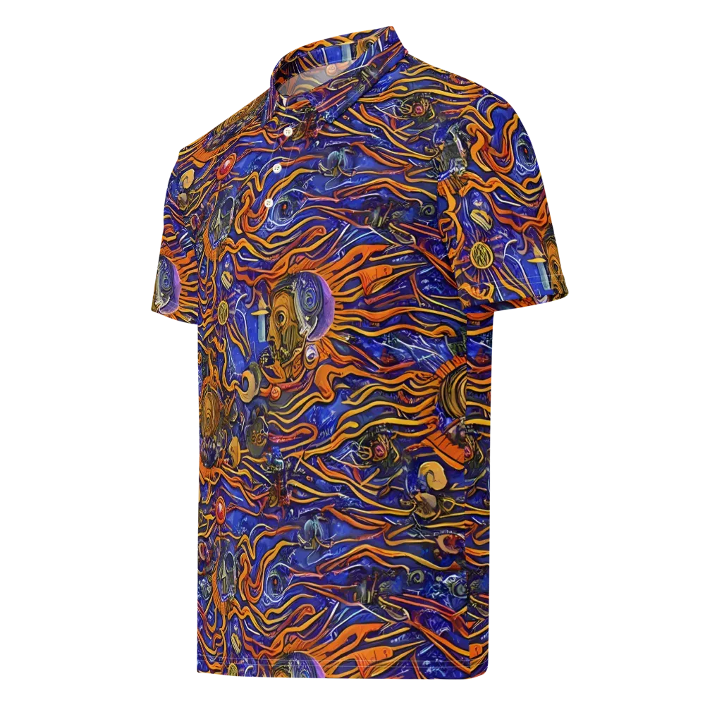 Mantegna Swirl on Men's Slim Fit Polo Shirt — Left Front