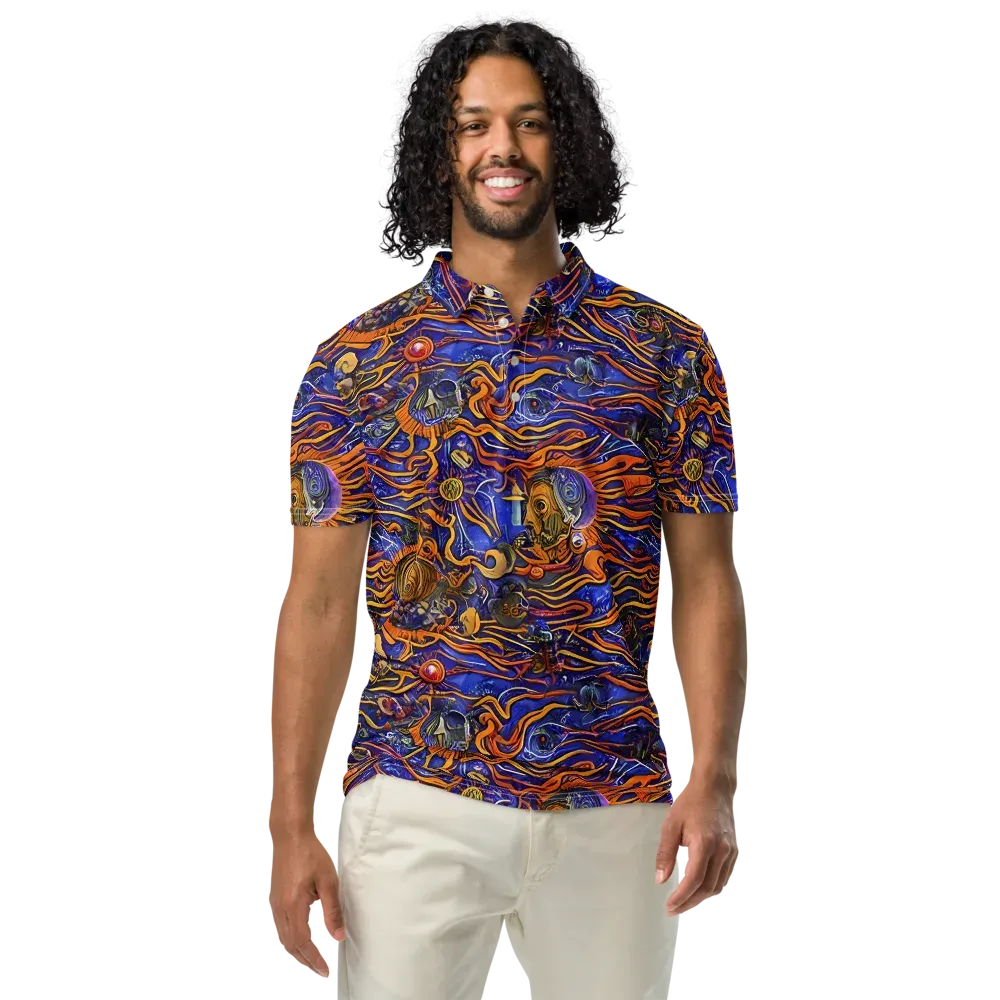 Mantegna Swirl on Men's Slim Fit Polo Shirt — Front