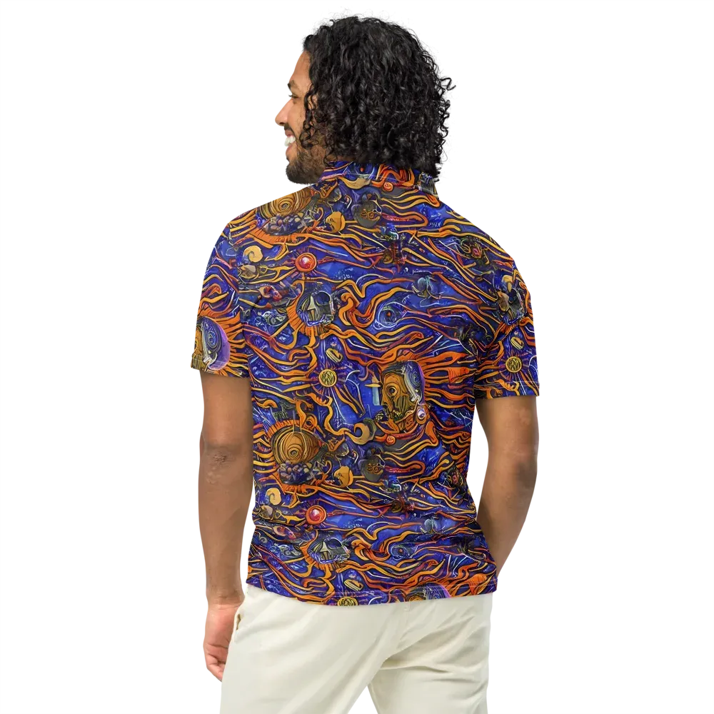 Mantegna Swirl on Men's Slim Fit Polo Shirt — Back