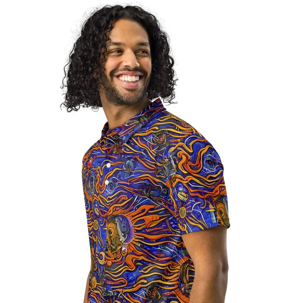 Mantegna Swirl on Men's Slim Fit Polo Shirt — Left Front