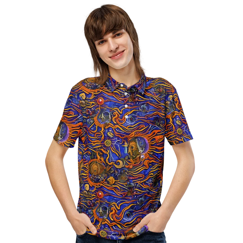 Mantegna Swirl on Men's Slim Fit Polo Shirt — Front