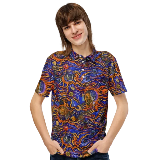 Mantegna Swirl on a Men's Slim Fit Polo Shirt