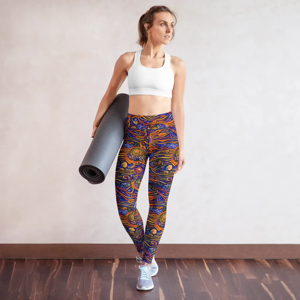 Mantegna Swirl on Yoga Leggings — Front