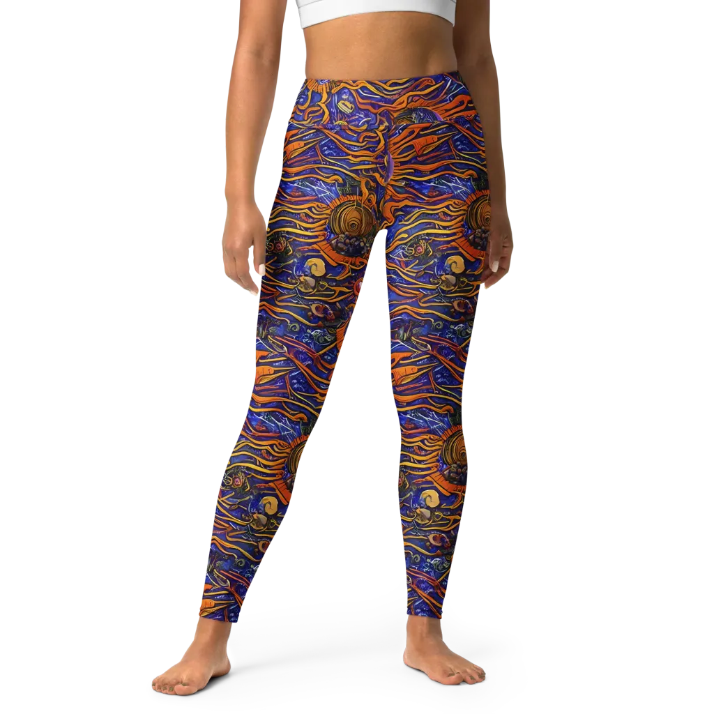 Mantegna Swirl on Yoga Leggings — Front