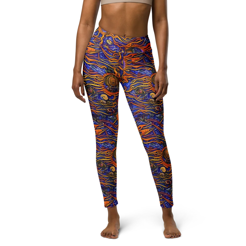 Mantegna Swirl on Yoga Leggings — Front