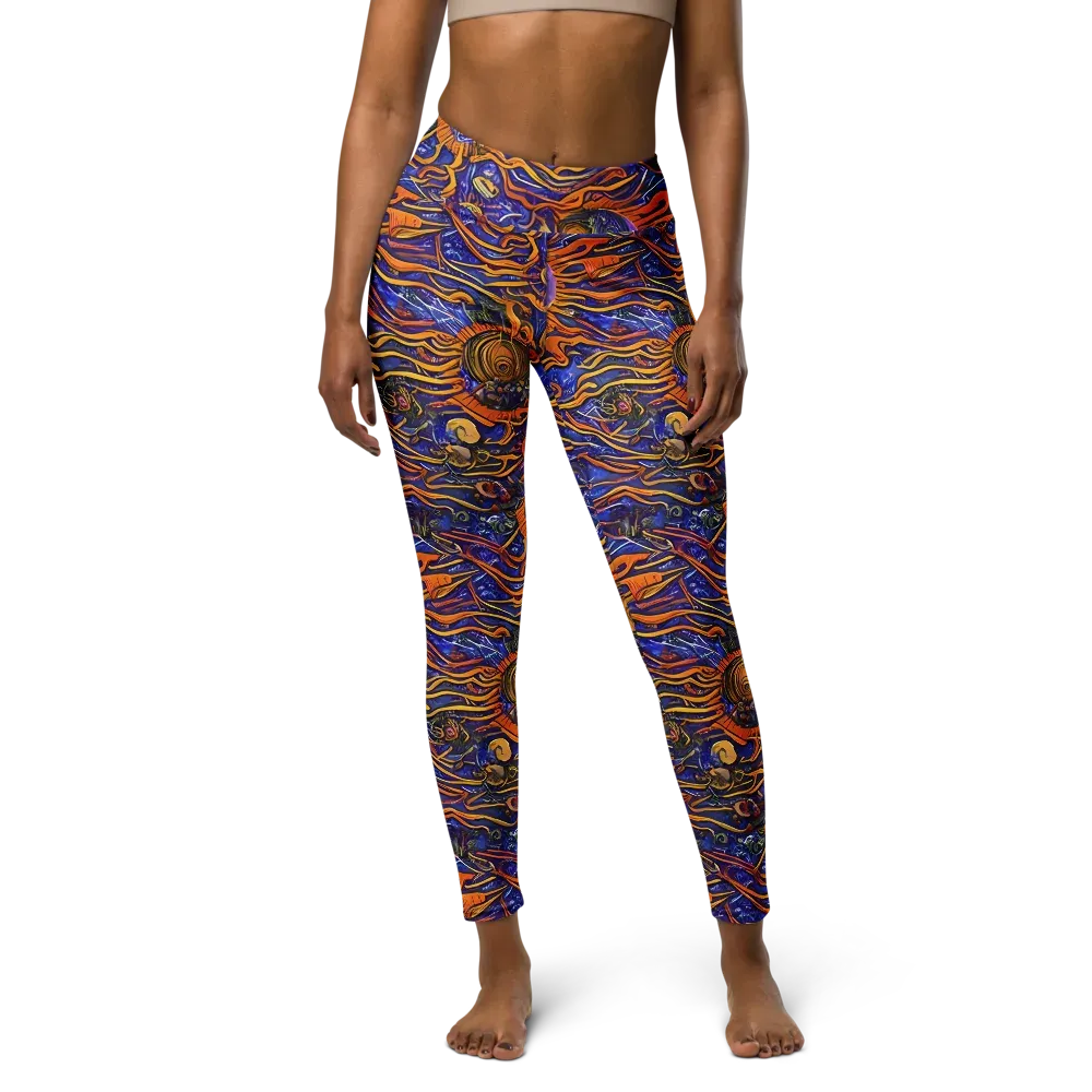 Mantegna Swirl on Yoga Leggings — Front