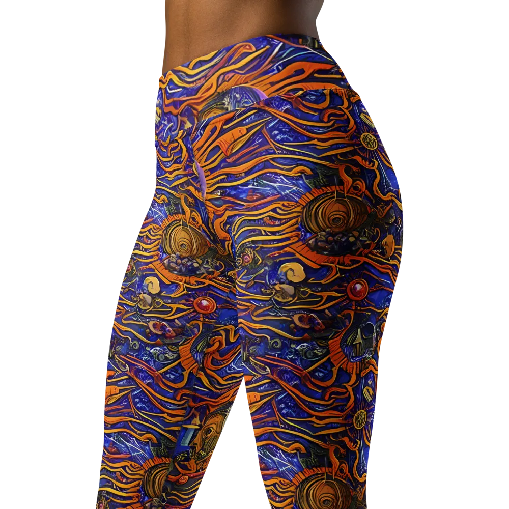 Mantegna Swirl on Yoga Leggings — Left Front