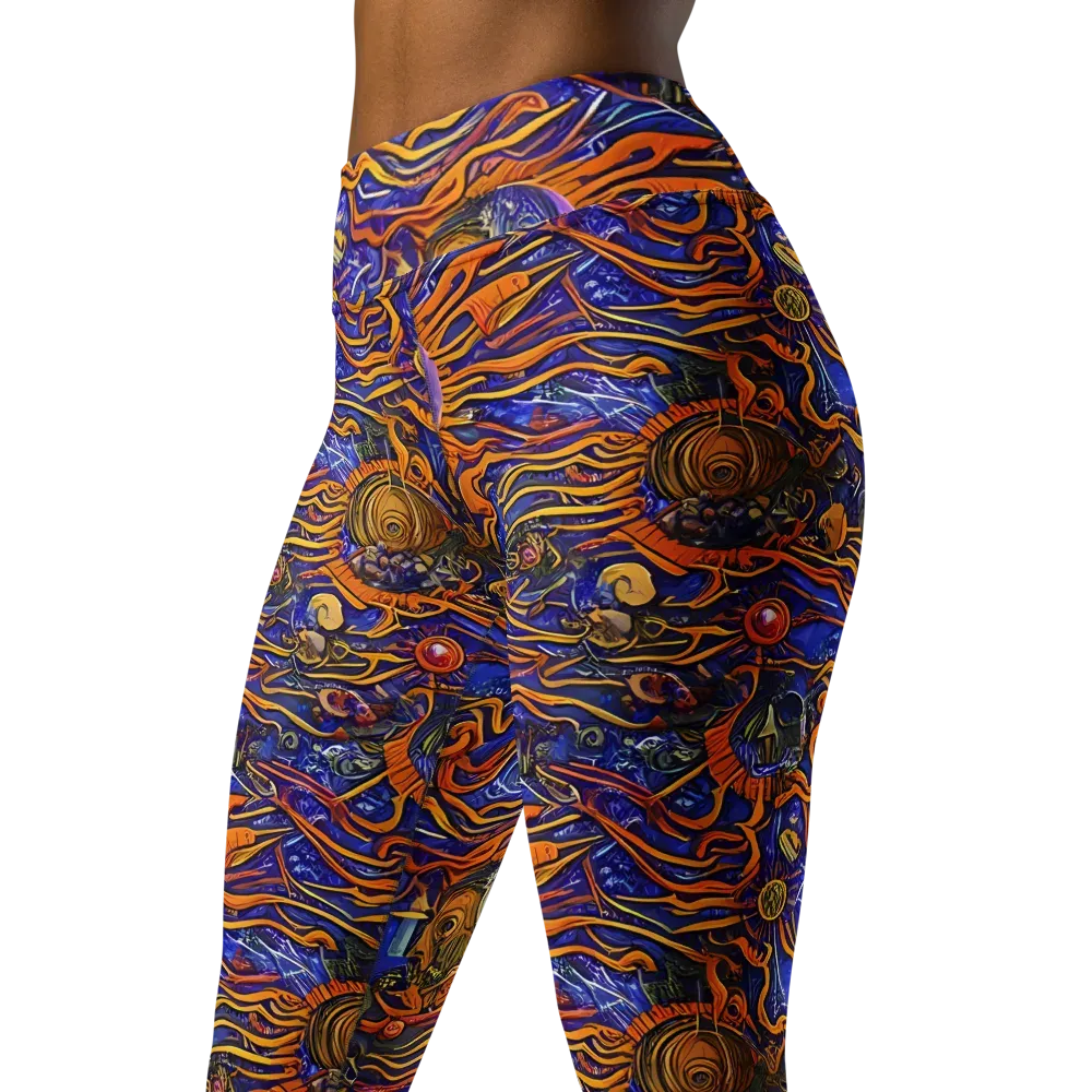 Mantegna Swirl on Yoga Leggings — Left Front