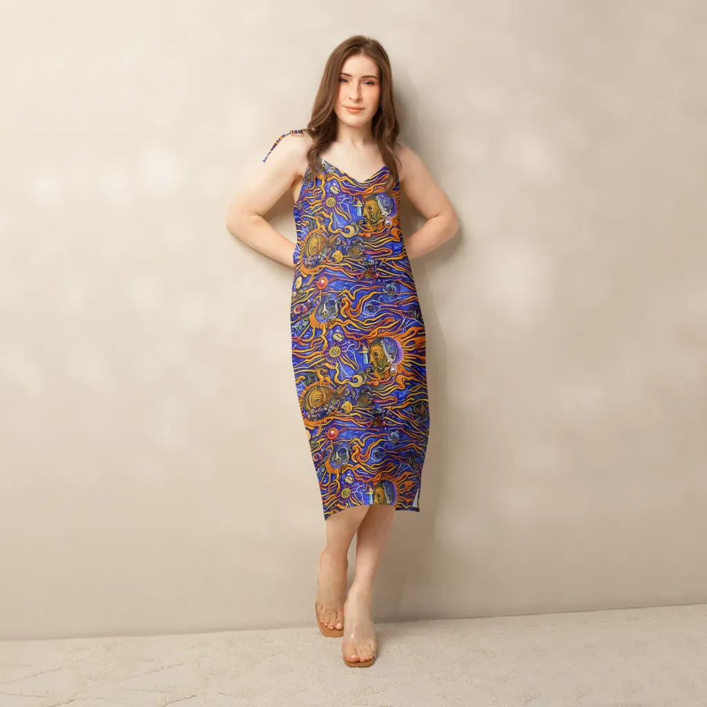 Mantegna Swirl on Slip Dress — Front
