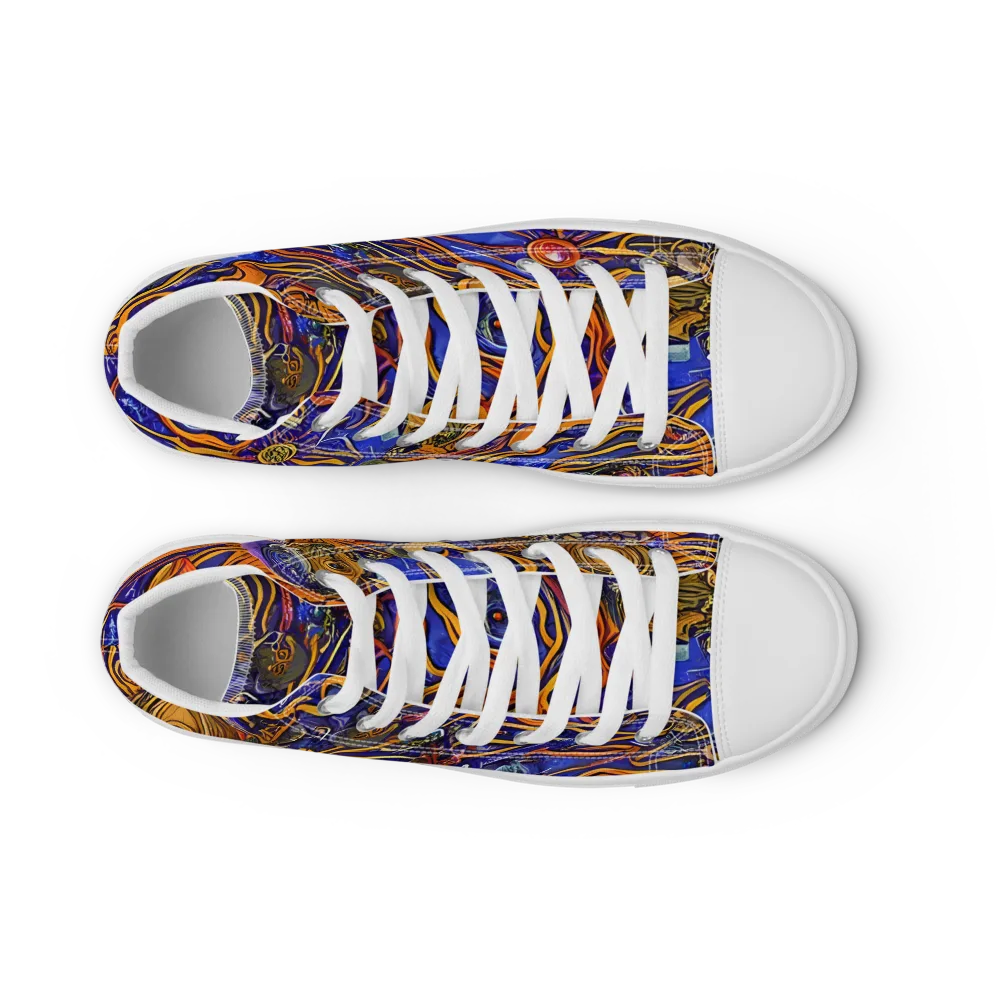 Mantegna Swirl on Men's High Top Canvas Shoes — Front