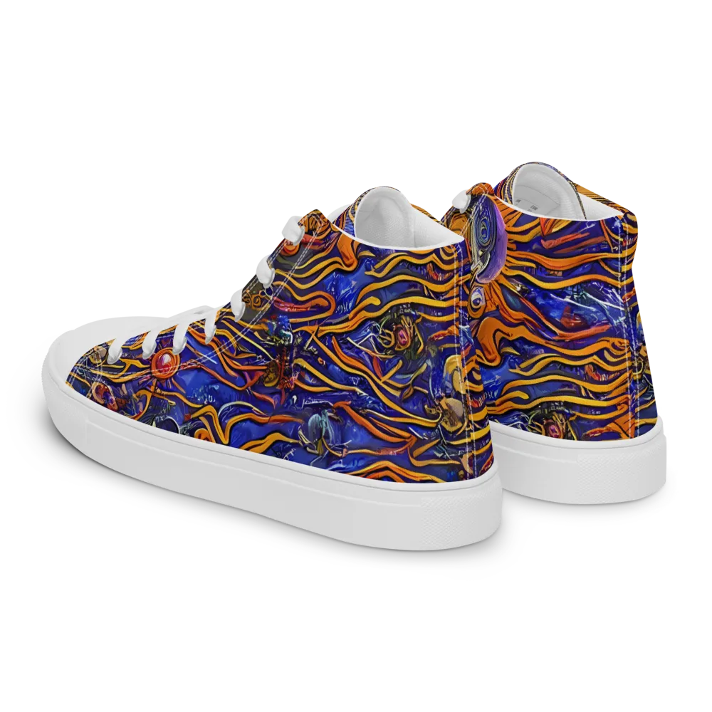 Mantegna Swirl on Men's High Top Canvas Shoes — Left Back
